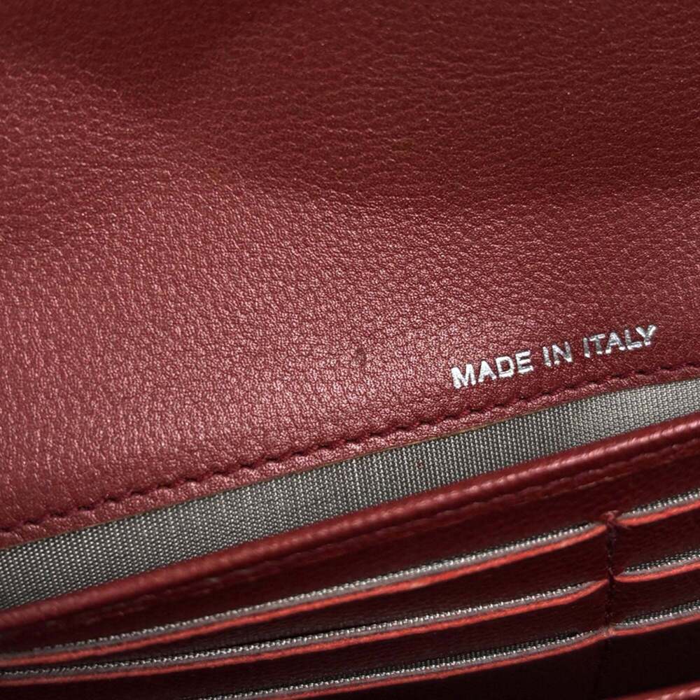 CHANEL Red Leather Logo Wallet - Picture 5 of 11